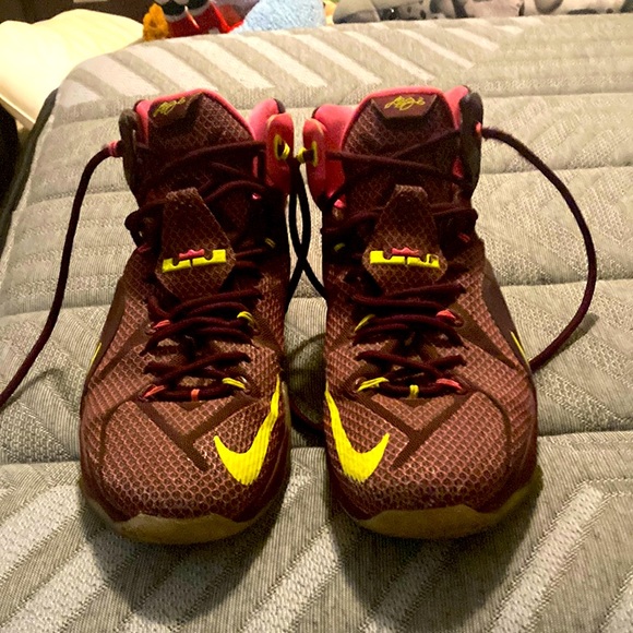 Nike LeBron 12 Double Helix size us 9 Color burgundy pink code 684593-607 - Picture 1 of 6